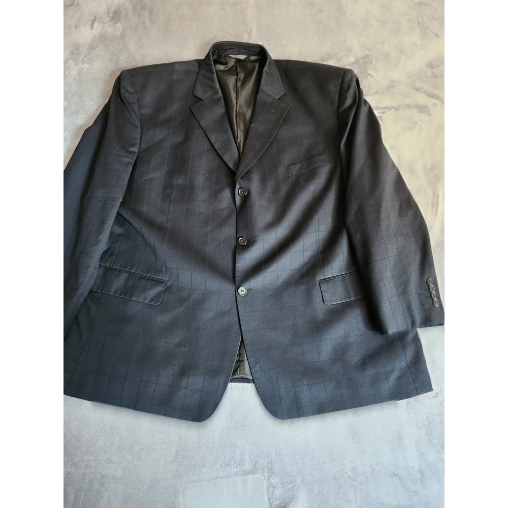 San Tropez Uomo Super 140's Mens 100% Wool Navy Dark Blue blazer Jacket 52R